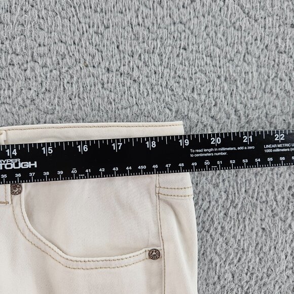 Cabi Jeans Women 14 (38x32) White Slim Boyfriend Distressed Mid Rise Stretch - Picture 8 of 16